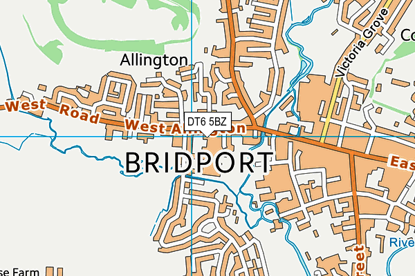 DT6 5BZ map - OS VectorMap District (Ordnance Survey)