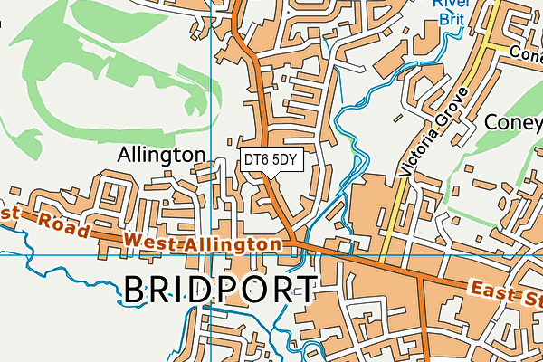 DT6 5DY map - OS VectorMap District (Ordnance Survey)