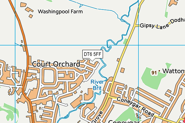 DT6 5FF map - OS VectorMap District (Ordnance Survey)