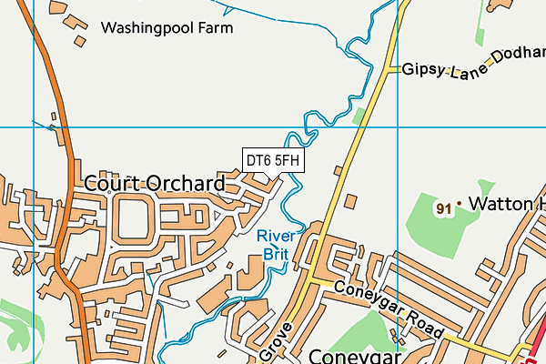 DT6 5FH map - OS VectorMap District (Ordnance Survey)