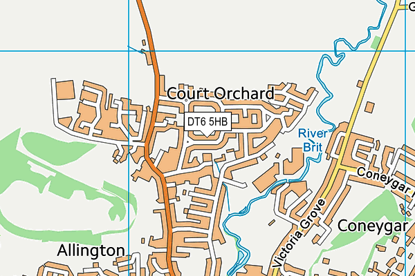 DT6 5HB map - OS VectorMap District (Ordnance Survey)