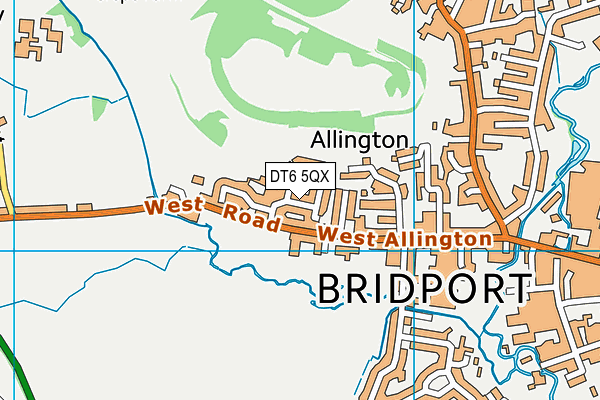 DT6 5QX map - OS VectorMap District (Ordnance Survey)