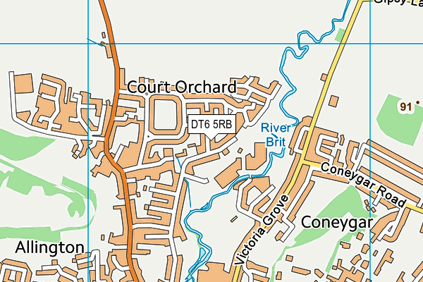 DT6 5RB map - OS VectorMap District (Ordnance Survey)