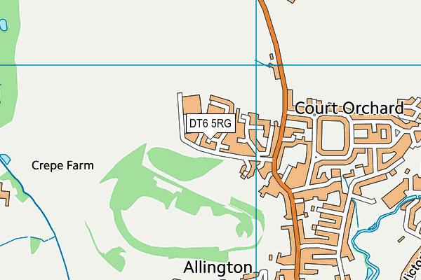 DT6 5RG map - OS VectorMap District (Ordnance Survey)