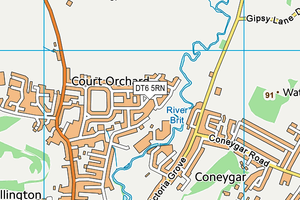 DT6 5RN map - OS VectorMap District (Ordnance Survey)