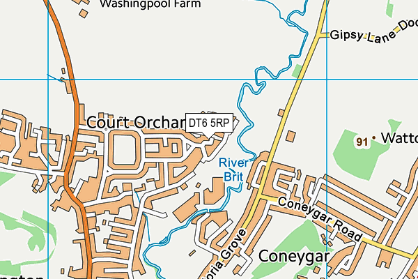 DT6 5RP map - OS VectorMap District (Ordnance Survey)