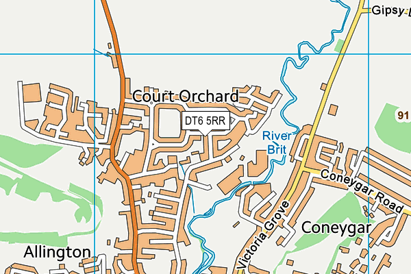 DT6 5RR map - OS VectorMap District (Ordnance Survey)