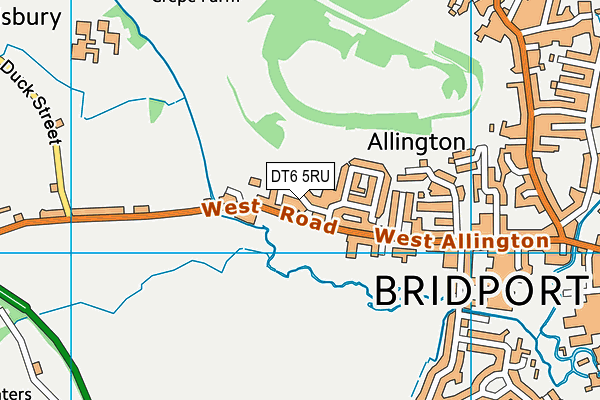 DT6 5RU map - OS VectorMap District (Ordnance Survey)