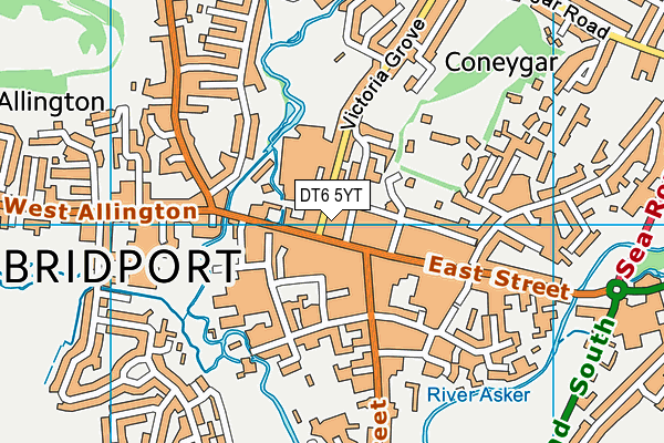 DT6 5YT map - OS VectorMap District (Ordnance Survey)