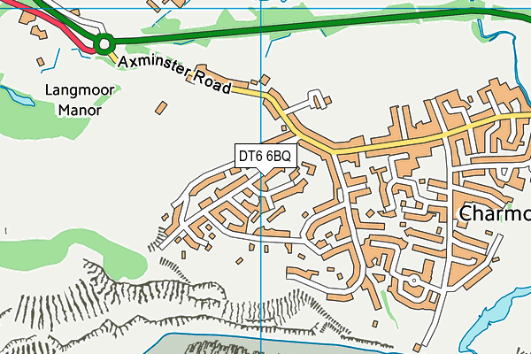 DT6 6BQ map - OS VectorMap District (Ordnance Survey)