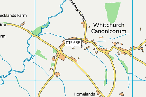 Whitchurch Canonicorum Village Hall map (DT6 6RF) - OS VectorMap District (Ordnance Survey)
