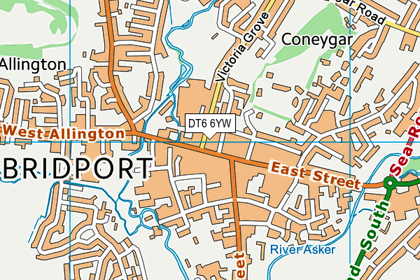 DT6 6YW map - OS VectorMap District (Ordnance Survey)