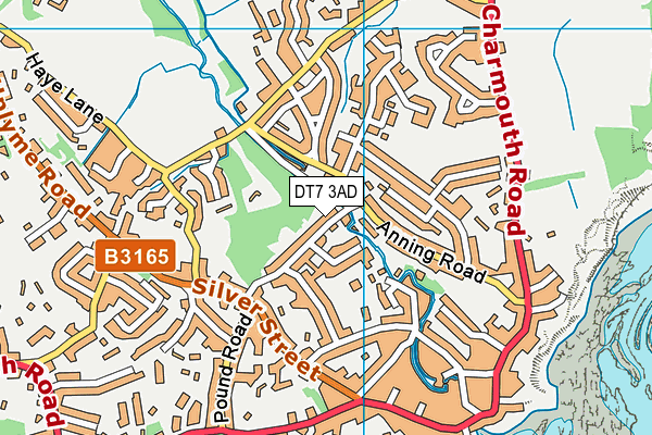 DT7 3AD map - OS VectorMap District (Ordnance Survey)