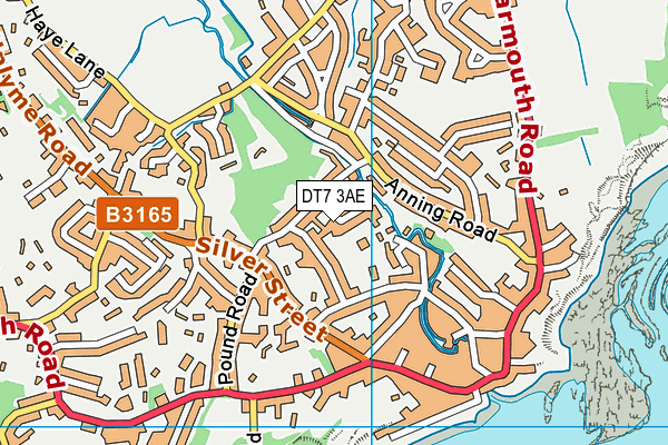 DT7 3AE map - OS VectorMap District (Ordnance Survey)