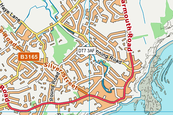 DT7 3AF map - OS VectorMap District (Ordnance Survey)