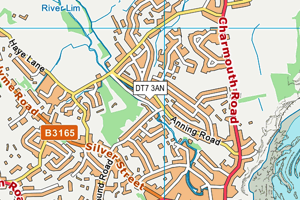 DT7 3AN map - OS VectorMap District (Ordnance Survey)