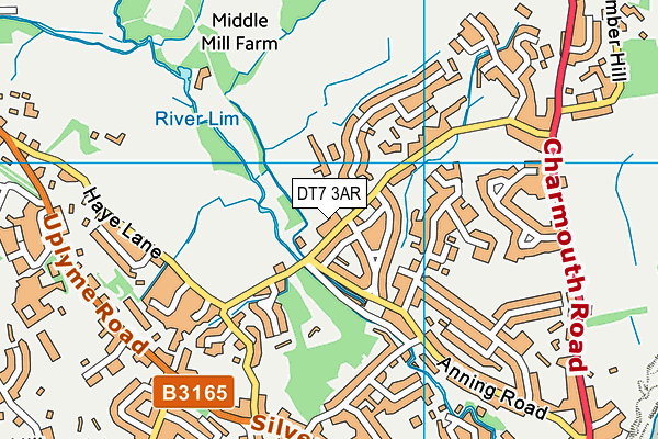 DT7 3AR map - OS VectorMap District (Ordnance Survey)