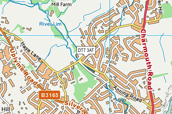 DT7 3AT map - OS VectorMap District (Ordnance Survey)