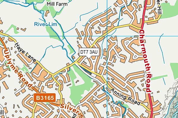 DT7 3AU map - OS VectorMap District (Ordnance Survey)