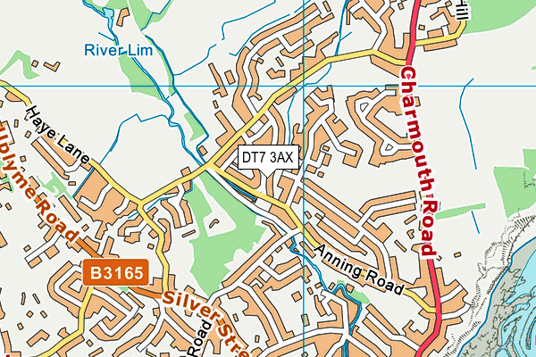 DT7 3AX map - OS VectorMap District (Ordnance Survey)