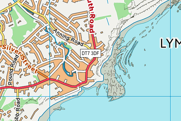 DT7 3DF map - OS VectorMap District (Ordnance Survey)