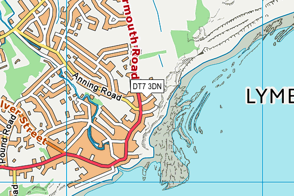 DT7 3DN map - OS VectorMap District (Ordnance Survey)
