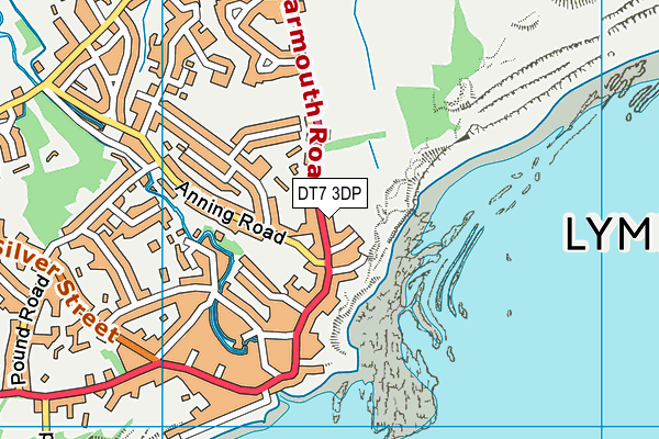 DT7 3DP map - OS VectorMap District (Ordnance Survey)