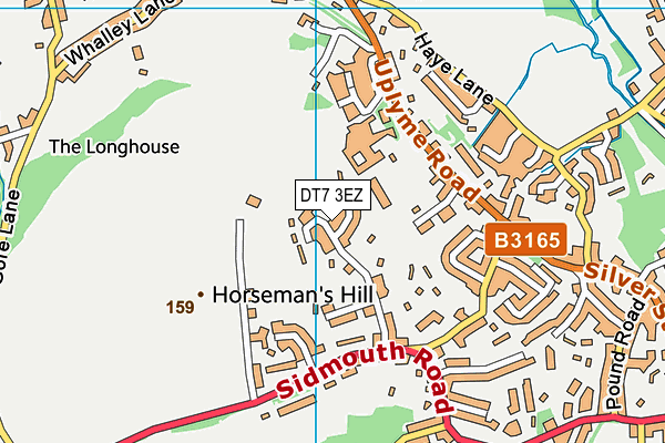 DT7 3EZ map - OS VectorMap District (Ordnance Survey)