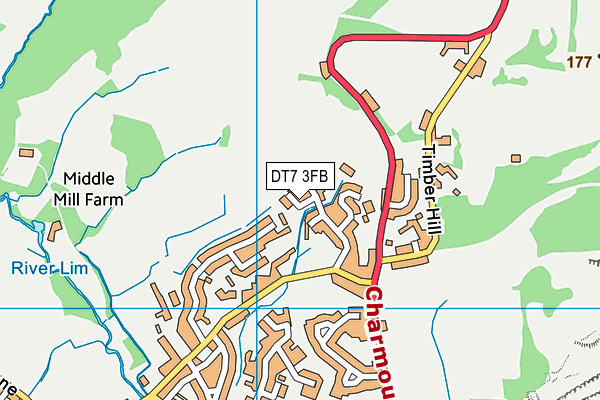 DT7 3FB map - OS VectorMap District (Ordnance Survey)