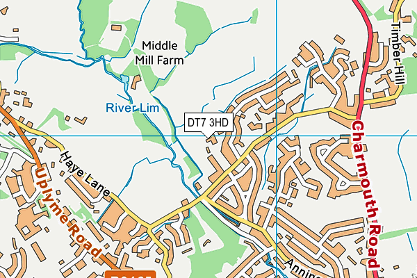 DT7 3HD map - OS VectorMap District (Ordnance Survey)