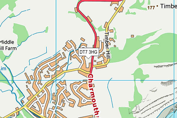 DT7 3HG map - OS VectorMap District (Ordnance Survey)