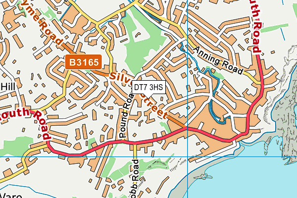 DT7 3HS map - OS VectorMap District (Ordnance Survey)