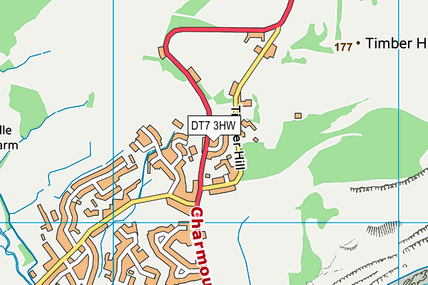 DT7 3HW map - OS VectorMap District (Ordnance Survey)