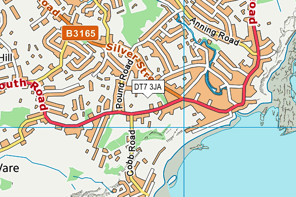 DT7 3JA map - OS VectorMap District (Ordnance Survey)