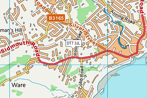 DT7 3JL map - OS VectorMap District (Ordnance Survey)
