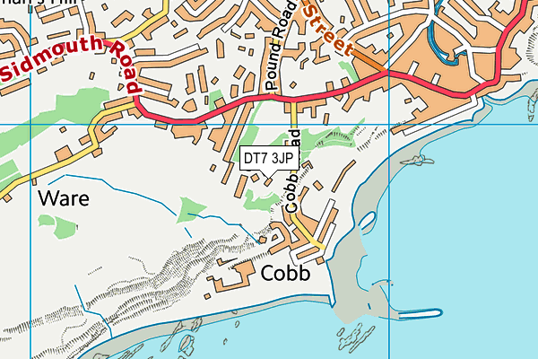 DT7 3JP map - OS VectorMap District (Ordnance Survey)