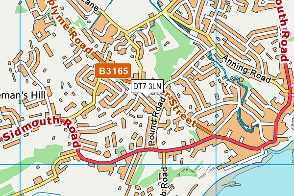 DT7 3LN map - OS VectorMap District (Ordnance Survey)