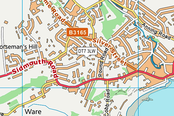 DT7 3LW map - OS VectorMap District (Ordnance Survey)