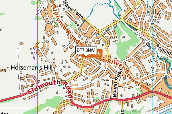 DT7 3NW map - OS VectorMap District (Ordnance Survey)