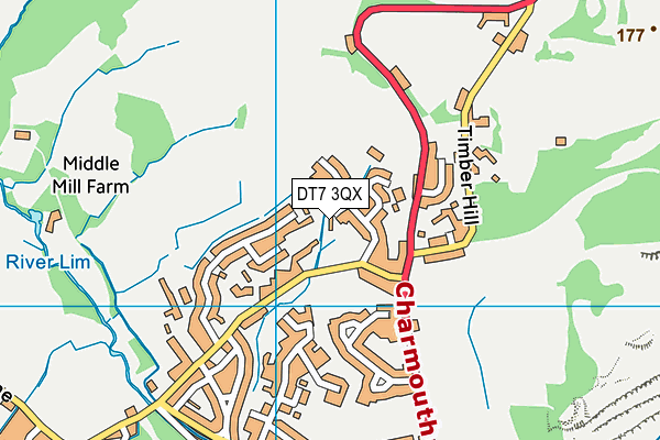 DT7 3QX map - OS VectorMap District (Ordnance Survey)