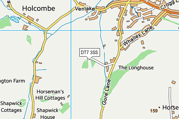 DT7 3SS map - OS VectorMap District (Ordnance Survey)