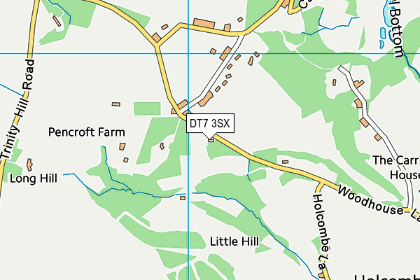 DT7 3SX map - OS VectorMap District (Ordnance Survey)