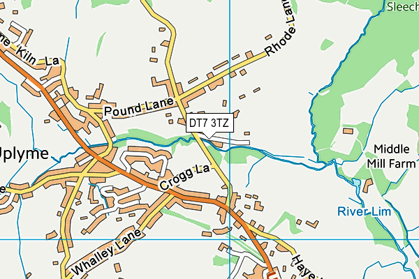 DT7 3TZ map - OS VectorMap District (Ordnance Survey)