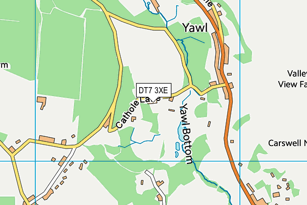 DT7 3XE map - OS VectorMap District (Ordnance Survey)