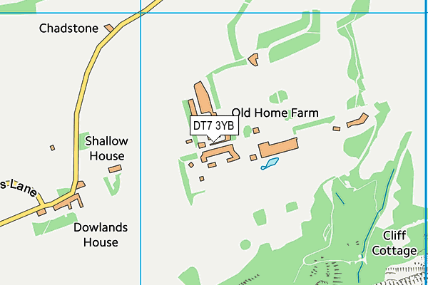 DT7 3YB map - OS VectorMap District (Ordnance Survey)