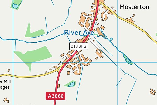 Mosterton Village Hall map (DT8 3HG) - OS VectorMap District (Ordnance Survey)