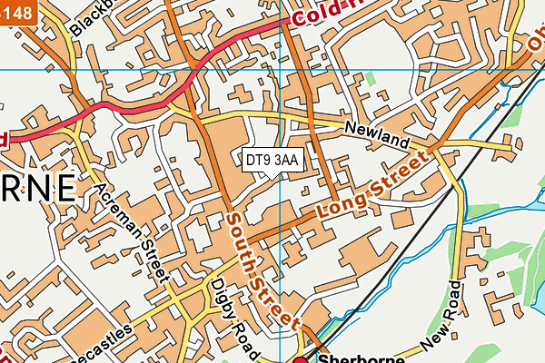 DT9 3AA map - OS VectorMap District (Ordnance Survey)