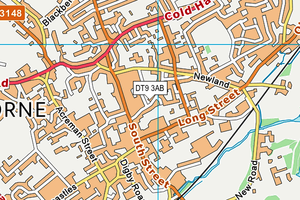 DT9 3AB map - OS VectorMap District (Ordnance Survey)