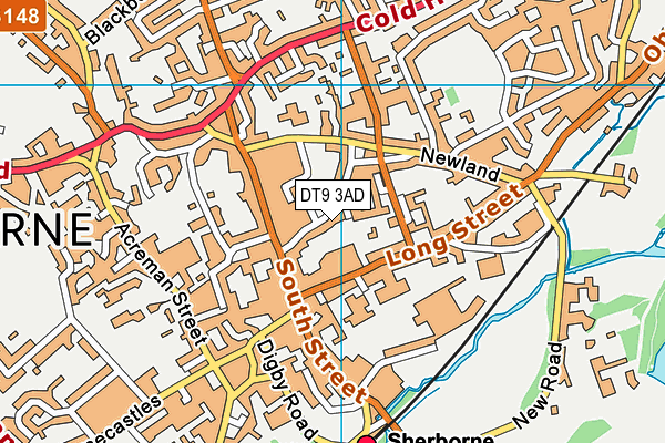 DT9 3AD map - OS VectorMap District (Ordnance Survey)