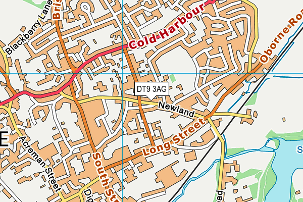 DT9 3AG map - OS VectorMap District (Ordnance Survey)